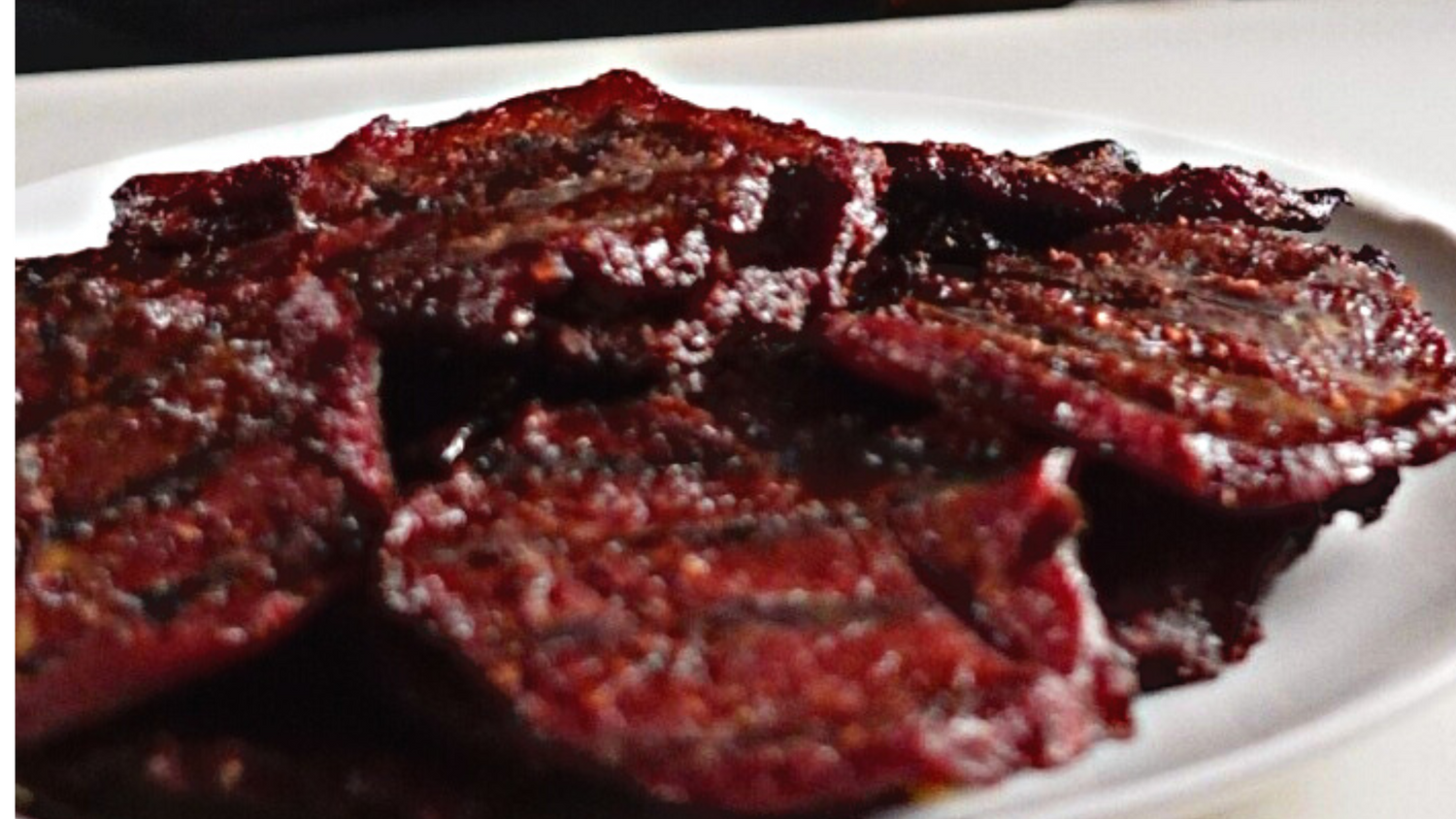 jerky made out of eye round with right way bbq midnight kick seasoning.