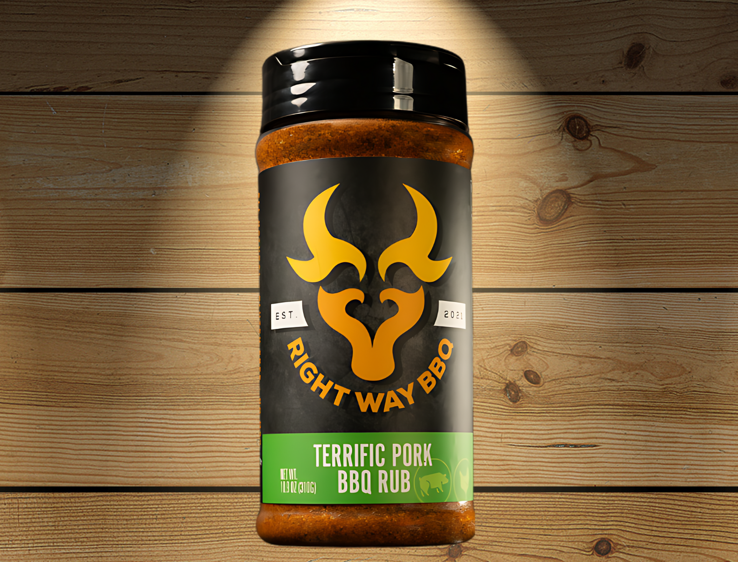 Right Way BBQ Terrific Pork BBQ Rub - Wholesale Seasoning Retail Buyers (12 bottles per case, 10.9oz)