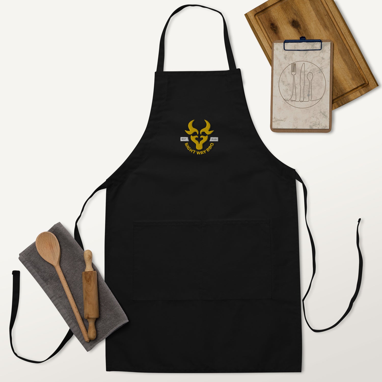 Right Way BBQ Embroidered Apron