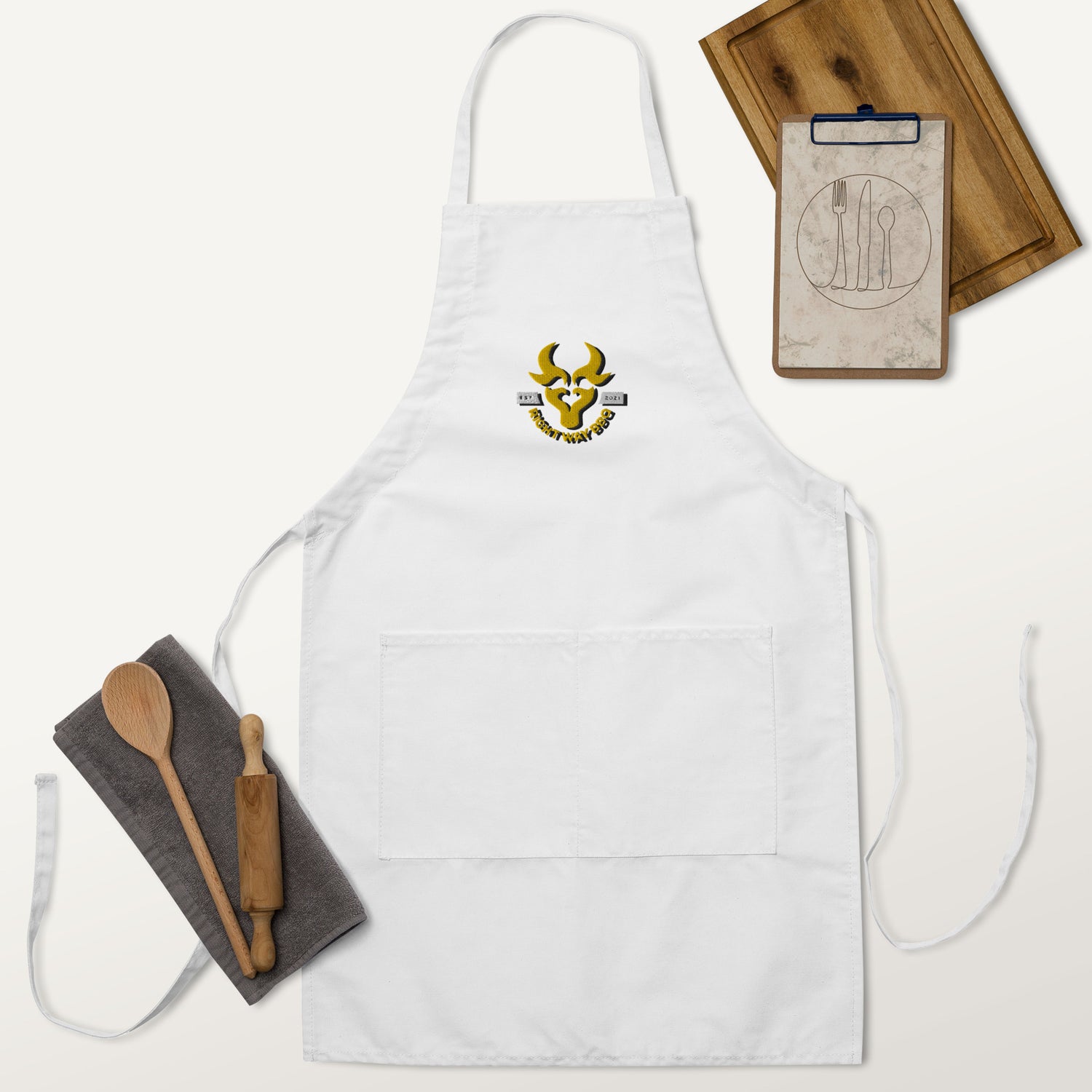 Right Way BBQ Embroidered Apron