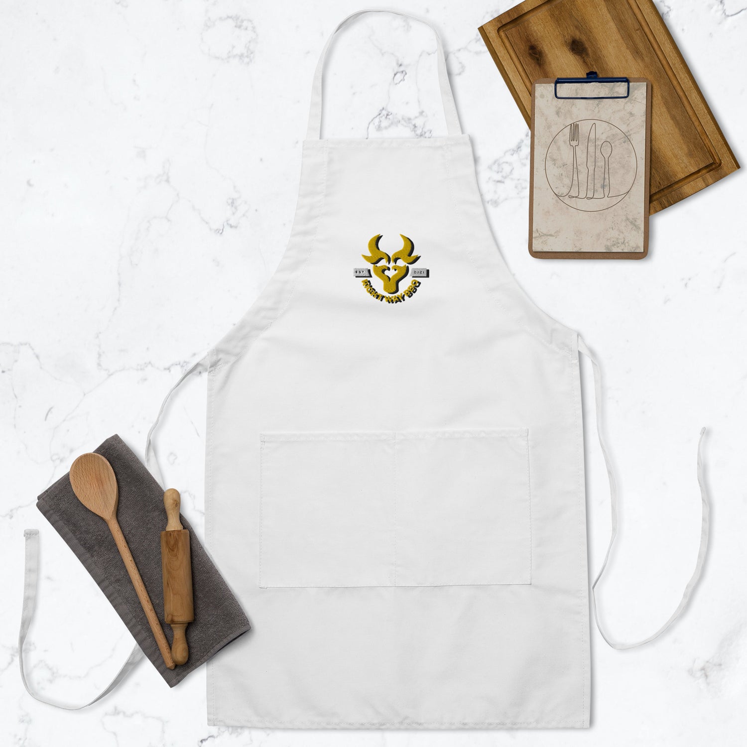 Right Way BBQ Embroidered Apron